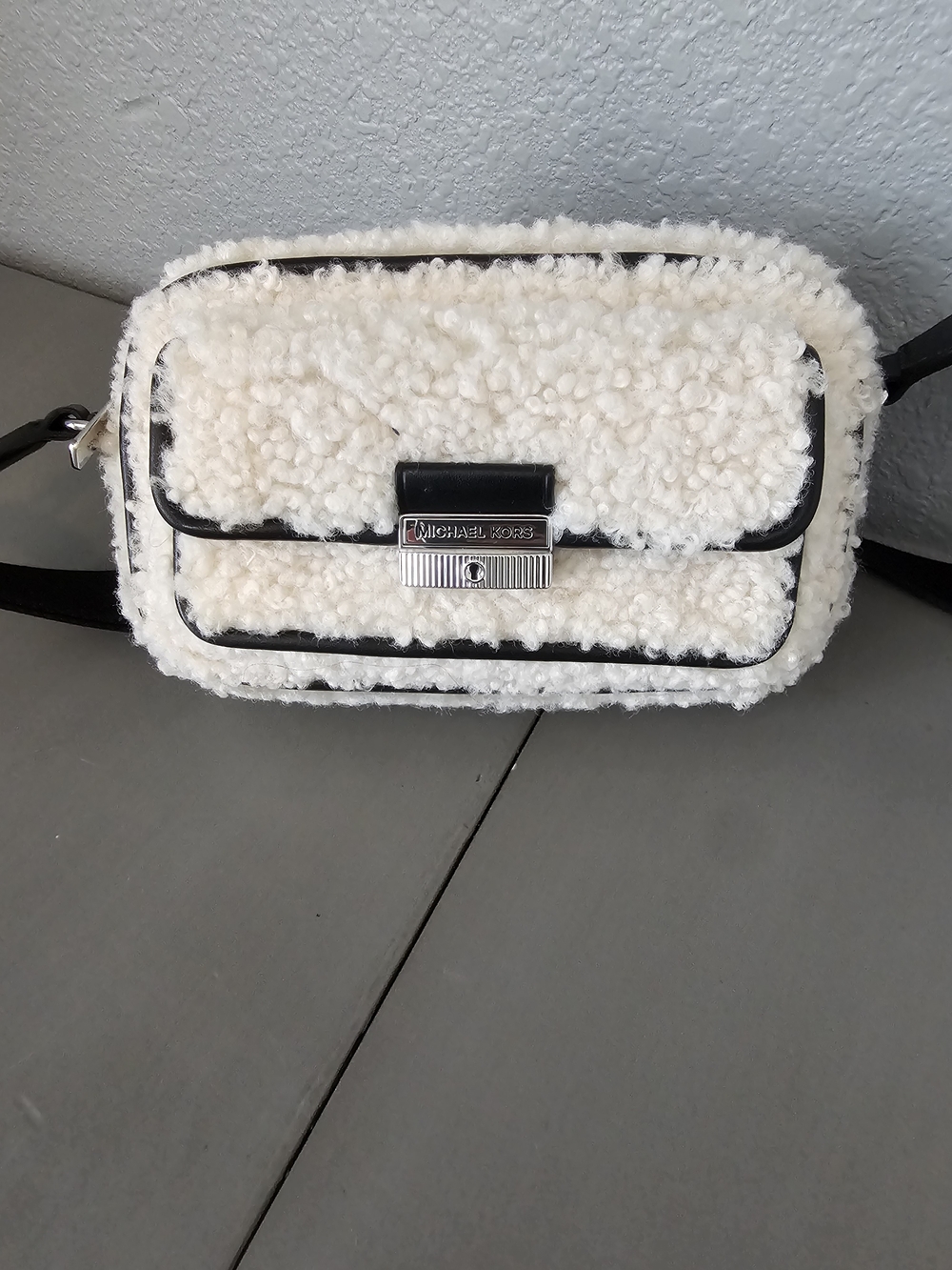 Michael Kors Cream Sherpa Teddy Crossbody Bag | Fall Purse